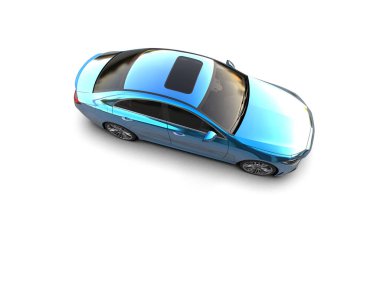 Modern araba beyaz arka planda izole edilmiş. 3d resimleme
