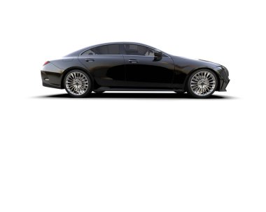 Modern araba beyaz arka planda izole edilmiş. 3d resimleme