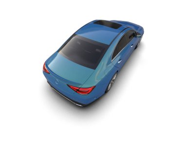 Modern araba beyaz arka planda izole edilmiş. 3d resimleme