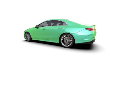 Modern araba beyaz arka planda izole edilmiş. 3d resimleme