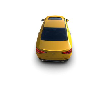 Modern araba beyaz arka planda izole edilmiş. 3d resimleme