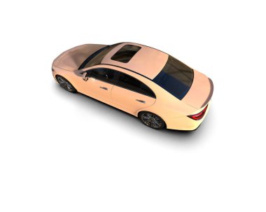 Modern araba beyaz arka planda izole edilmiş. 3d resimleme