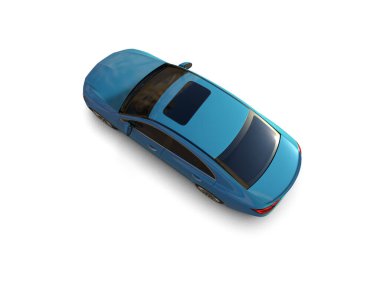 Modern araba beyaz arka planda izole edilmiş. 3d resimleme