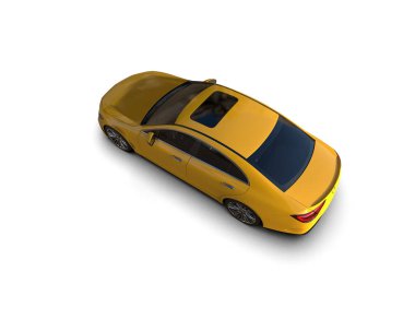 Modern araba beyaz arka planda izole edilmiş. 3d illüstrasyon. 