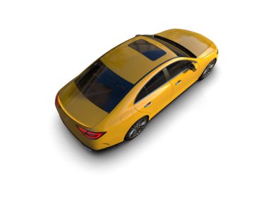 Modern araba beyaz arka planda izole edilmiş. 3d resimleme