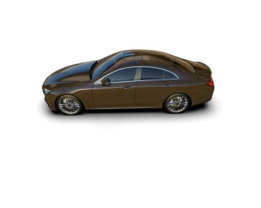 Modern araba beyaz arka planda izole edilmiş. 3d illüstrasyon. 