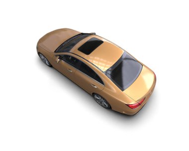 Modern araba beyaz arka planda izole edilmiş. 3d illüstrasyon. 