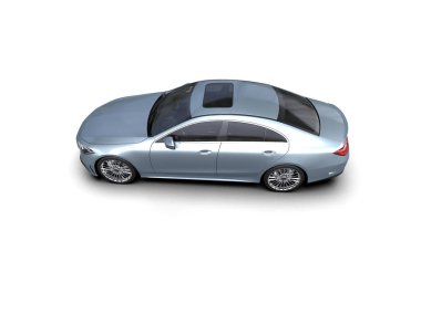 Modern araba beyaz arka planda izole edilmiş. 3d illüstrasyon. 