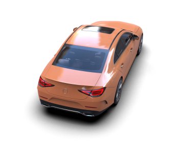 Modern araba beyaz arka planda izole edilmiş. 3d illüstrasyon. 