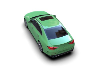 Modern araba beyaz arka planda izole edilmiş. 3d illüstrasyon. 