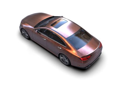 Modern araba beyaz arka planda izole edilmiş. 3d illüstrasyon. 