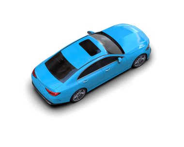 Modern araba beyaz arka planda izole edilmiş. 3d illüstrasyon. 