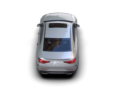 Modern araba beyaz arka planda izole edilmiş. 3d illüstrasyon. 