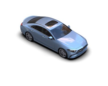 Üç boyutlu illüstrasyon. Modern araba beyaz arkaplanda izole edildi