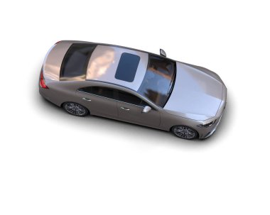 Üç boyutlu illüstrasyon. Modern araba beyaz arkaplanda izole edildi