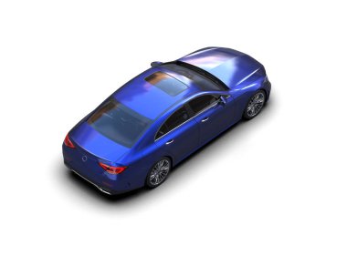 Üç boyutlu illüstrasyon. Modern araba beyaz arkaplanda izole edildi