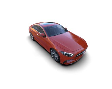 Üç boyutlu illüstrasyon. Modern araba beyaz arkaplanda izole edildi