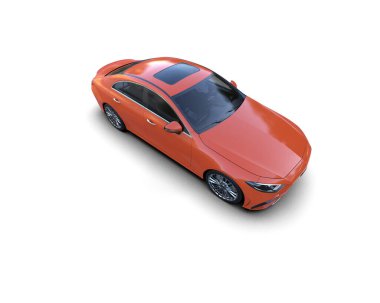 Üç boyutlu illüstrasyon. Modern araba beyaz arkaplanda izole edildi