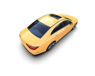 Üç boyutlu illüstrasyon. Modern araba beyaz arkaplanda izole edildi