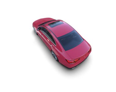 Üç boyutlu illüstrasyon. Modern araba beyaz arkaplanda izole edildi