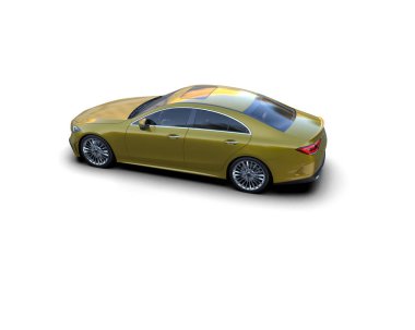 Üç boyutlu illüstrasyon. Modern araba beyaz arkaplanda izole edildi