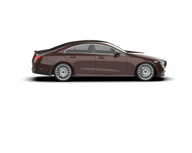 Üç boyutlu illüstrasyon. Modern araba beyaz arkaplanda izole edildi