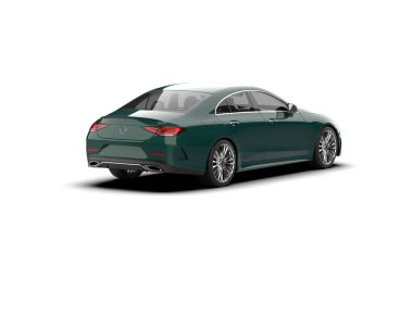 Üç boyutlu illüstrasyon. Modern araba beyaz arkaplanda izole edildi