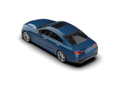 Üç boyutlu illüstrasyon. Modern araba beyaz arkaplanda izole edildi