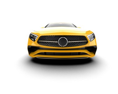 Üç boyutlu illüstrasyon. Modern araba beyaz arkaplanda izole edildi