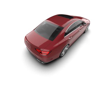 Üç boyutlu illüstrasyon. Modern araba beyaz arkaplanda izole edildi