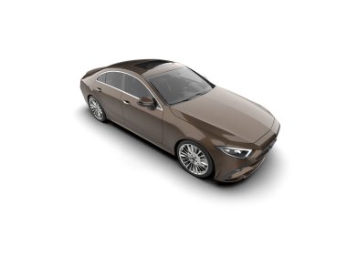 modern araba beyaz arkaplanda izole edildi