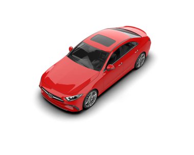 modern araba beyaz arkaplanda izole edildi