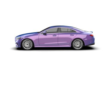 modern araba beyaz arkaplanda izole edildi