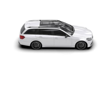 Modern araba beyaz arka planda izole edilmiş. 3d oluşturma