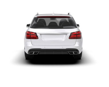 Modern araba beyaz arka planda izole edilmiş. 3d oluşturma