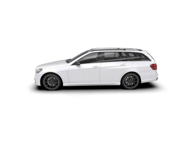 Modern araba beyaz arka planda izole edilmiş. 3d oluşturma