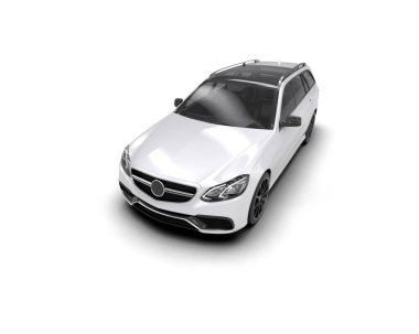 Modern araba beyaz arka planda izole edilmiş. 3d oluşturma