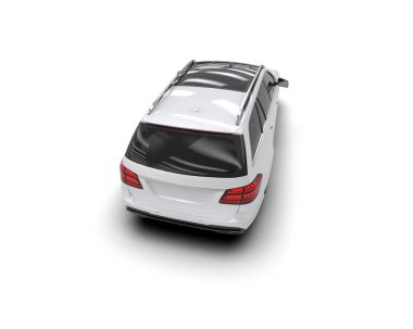 Modern araba beyaz arka planda izole edilmiş. 3d oluşturma