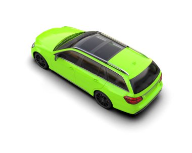 Modern araba beyaz arka planda izole edilmiş. 3d oluşturma