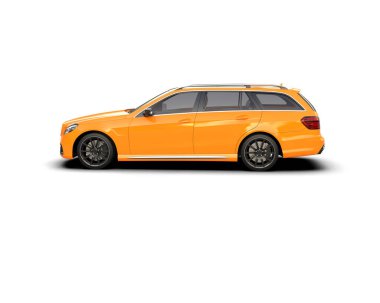 Modern araba beyaz arka planda izole edilmiş. 3d oluşturma