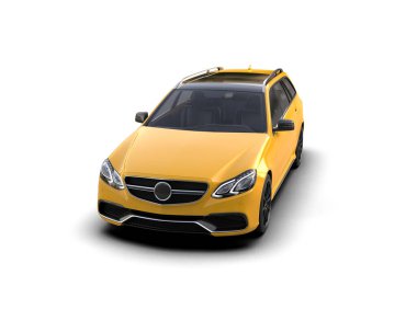Modern araba beyaz arka planda izole edilmiş. 3d oluşturma