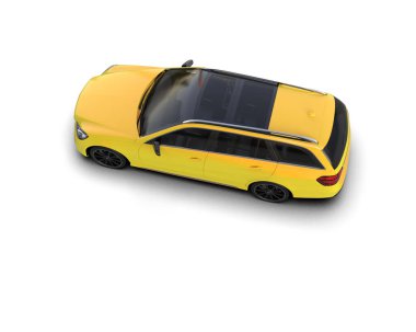 Modern araba beyaz arka planda izole edilmiş. 3d oluşturma