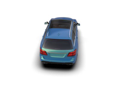 Modern araba beyaz arka planda izole edilmiş. 3d oluşturma