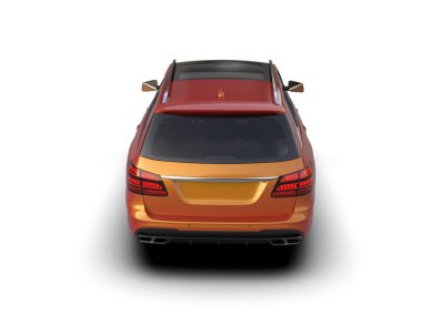 Modern araba beyaz arka planda izole edilmiş. 3d oluşturma