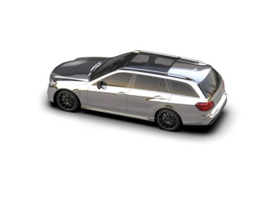 Modern araba beyaz arka planda izole edilmiş. 3d oluşturma