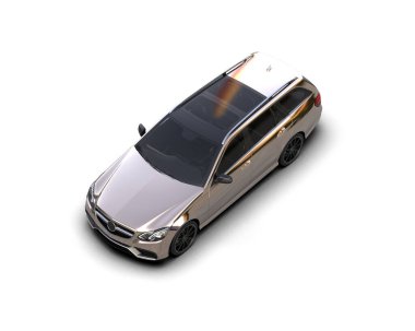 Modern araba beyaz arka planda izole edilmiş. 3d oluşturma