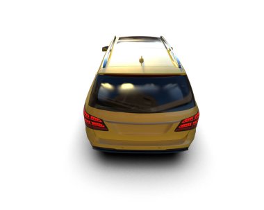Modern araba beyaz arka planda izole edilmiş. 3d oluşturma