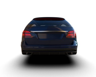 Modern araba beyaz arka planda izole edilmiş. 3d oluşturma