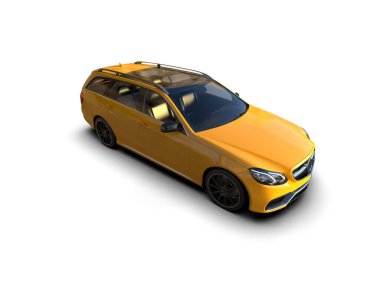 Modern araba beyaz arka planda izole edilmiş. 3d oluşturma
