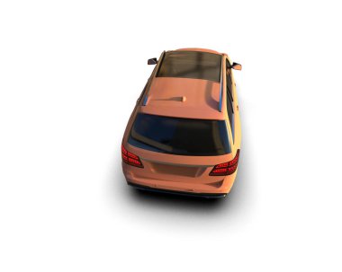 Modern araba beyaz arka planda izole edilmiş. 3d oluşturma
